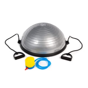 Piłka rehabilitacyjna do balansowania, trener równowagi 63cm - Srebrna